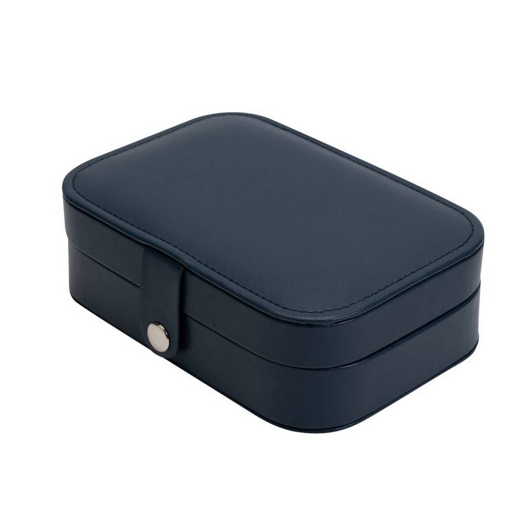 Argos Home Navy Faux Leather Medium Travel Jewellery Box, imported from the UK
