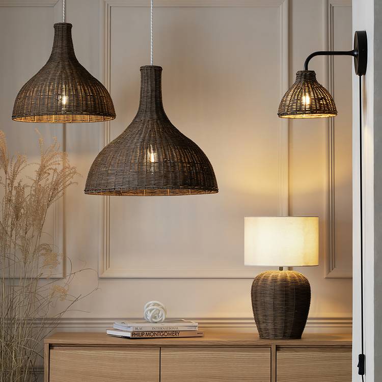Habitat wicker pear lampshade 51cm - British product