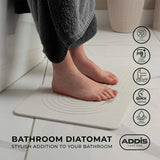Addis diatomite quick dry bath mat white 60x39cm - British product
