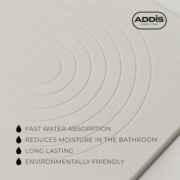 Addis diatomite quick dry bath mat white 60x39cm - British product