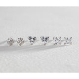 Revere sterling silver cubic zirconia stud earrings set of 3, imported from the UK