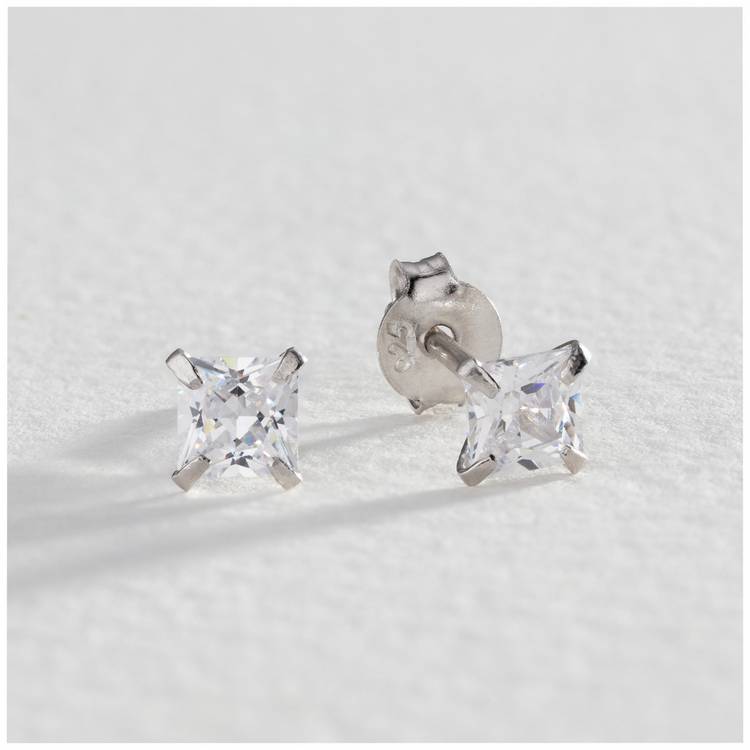 Revere sterling silver cubic zirconia stud earrings set of 3, imported from the UK