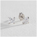 Revere sterling silver cubic zirconia stud earrings set of 3, imported from the UK