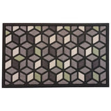 Mighty Mats geometric black cut pile doormat 45x75cm, UK version