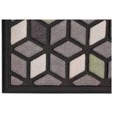Mighty Mats geometric black cut pile doormat 45x75cm, UK version