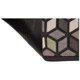 Mighty Mats geometric black cut pile doormat 45x75cm, UK version