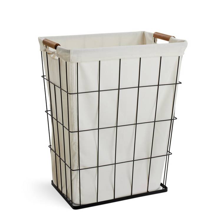 Habitat white industrial laundry basket 60 litre - British product