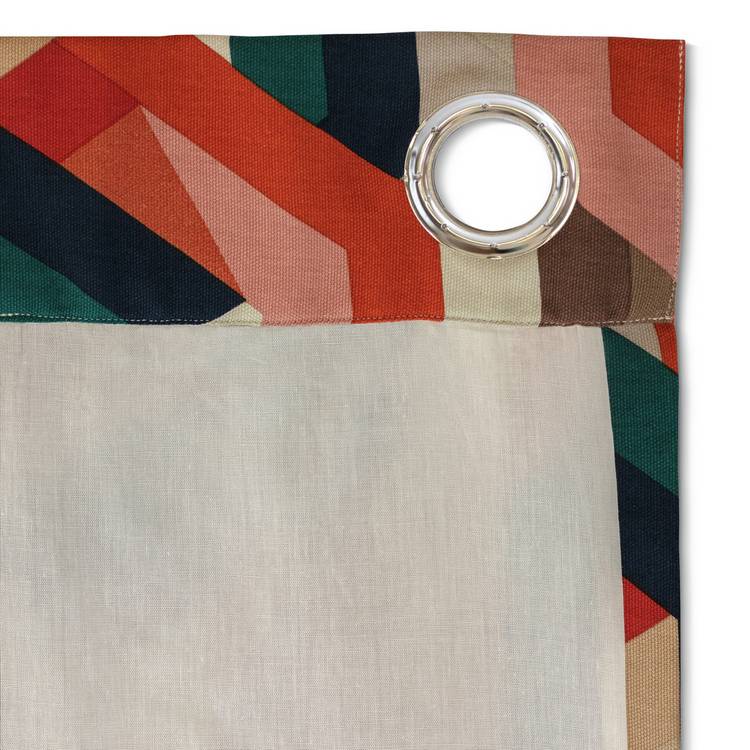 Habitat chain check eyelet curtains multi 117x137cm, imported from the UK