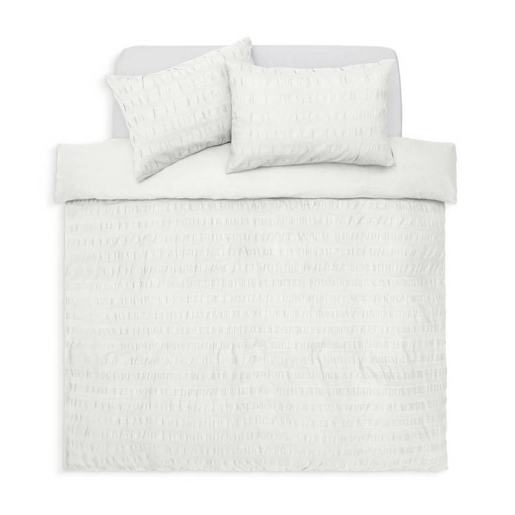 Habitat Widestripe seersucker white bedding set single, UK version
