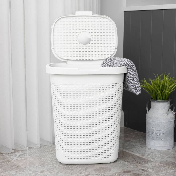 Addis rattan laundry basket white 50L (British brand)