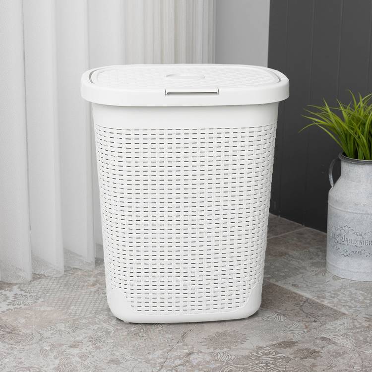 Addis rattan laundry basket white 50L (British brand)