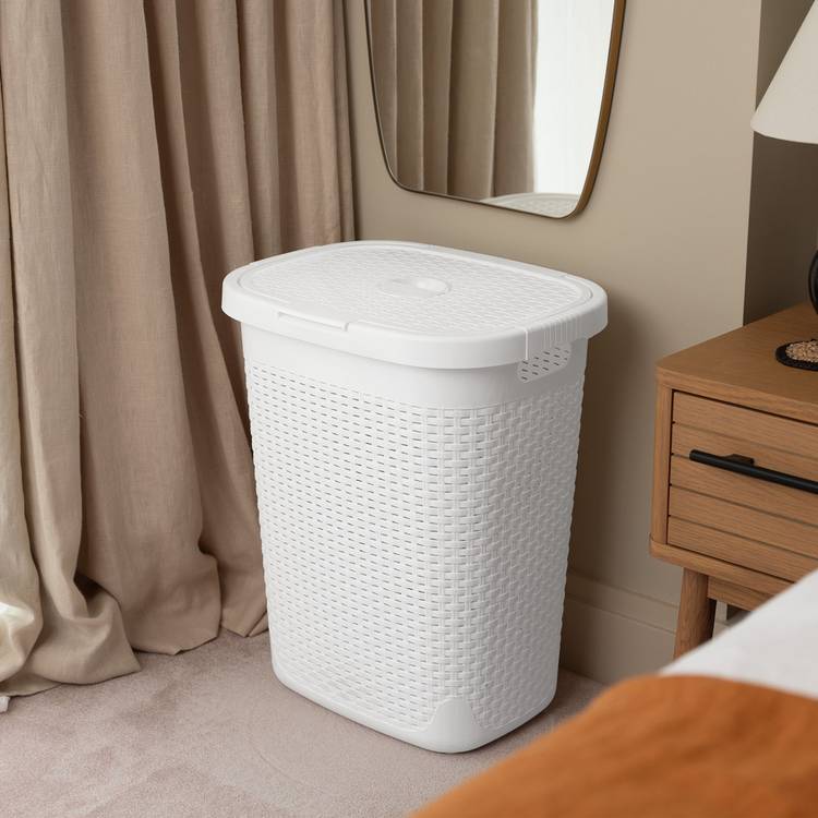 Addis rattan laundry basket white 50L (British brand)