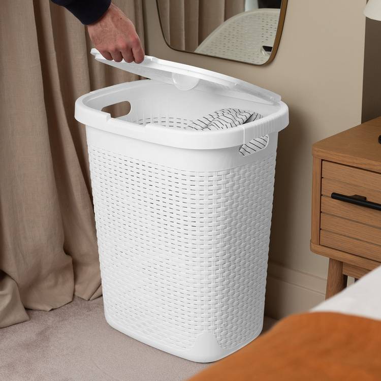 Addis rattan laundry basket white 50L (British brand)