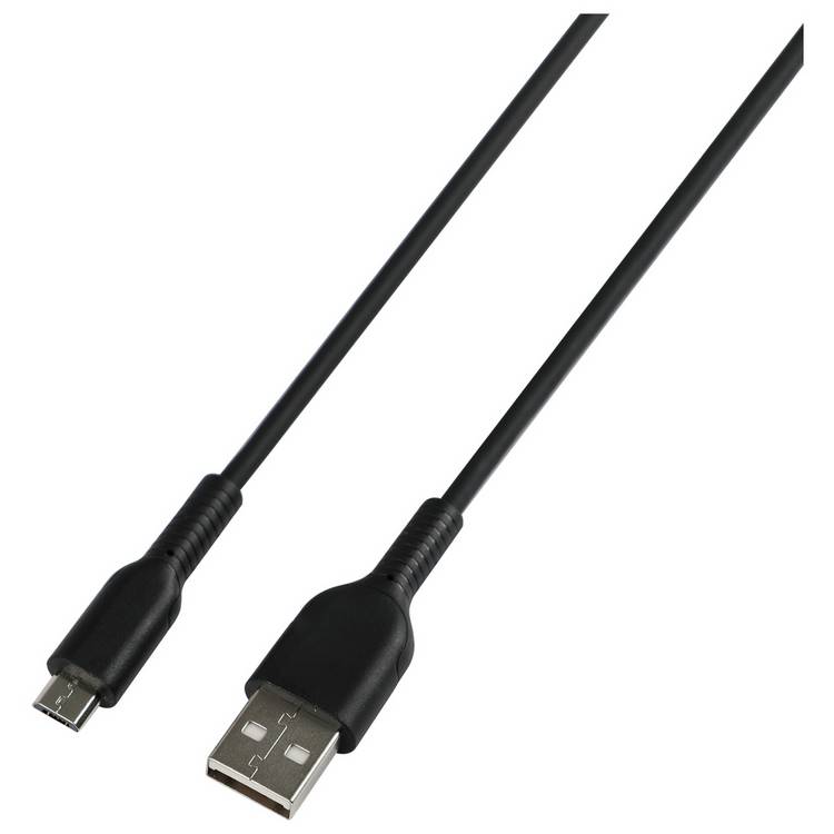 Micro USB cable 2m black, imported from the UK