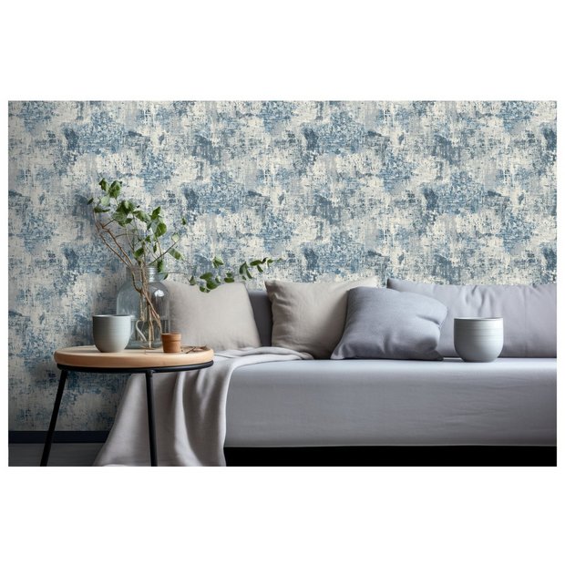 Arthouse abstract texture blue wallpaper, imported from the UK