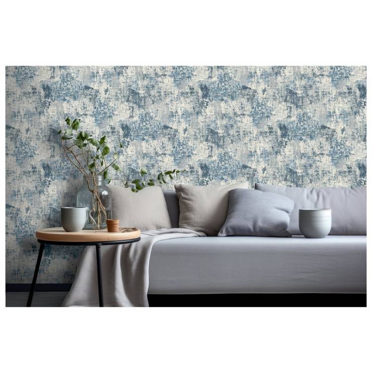 Arthouse abstract texture blue wallpaper, imported from the UK