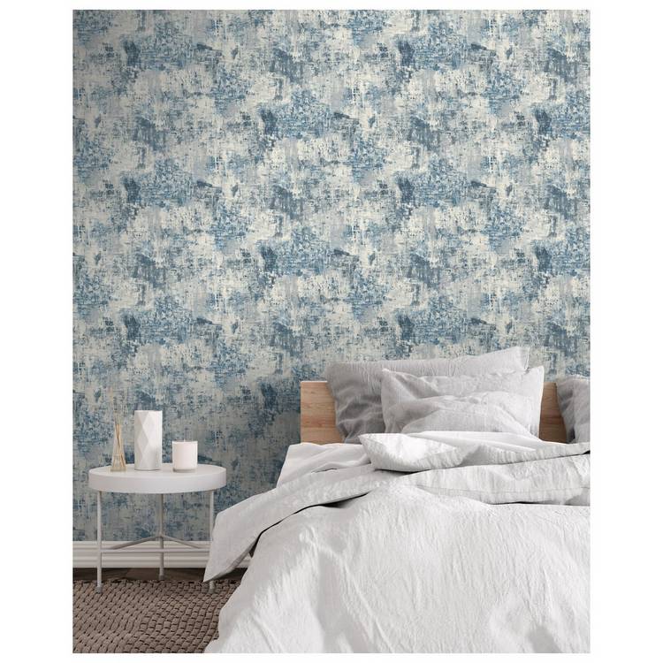 Arthouse abstract texture blue wallpaper, imported from the UK
