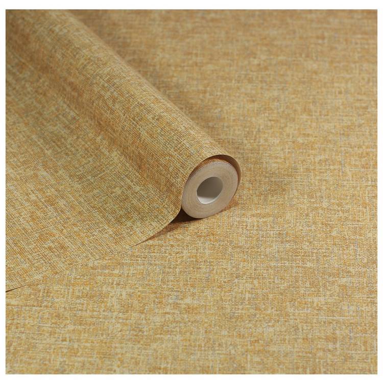 Esselle Home Textured Weave Yellow wallpaper roll 50cm x 10m (British brand)