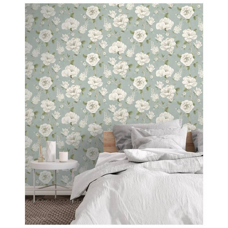 Arthouse Ashley Floral Green Wallpaper - British product