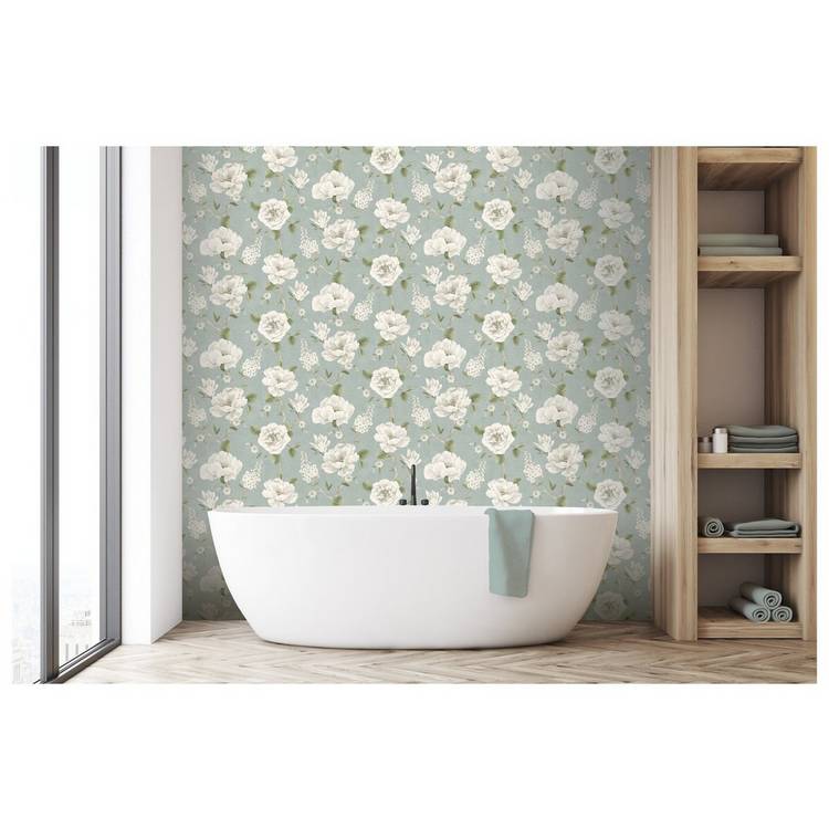 Arthouse Ashley Floral Green Wallpaper - British product
