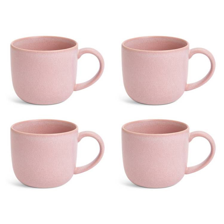 Habitat set of 4 soft pink reactive stoneware mugs, UK version