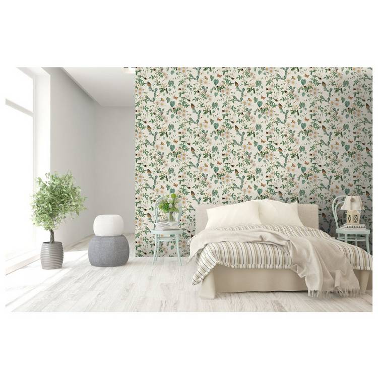 Arthouse Bumblebee Trail Cream wallpaper, imported from the UK