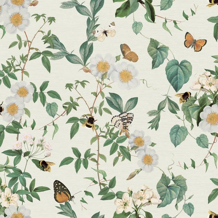 Arthouse Bumblebee Trail Cream wallpaper, imported from the UK