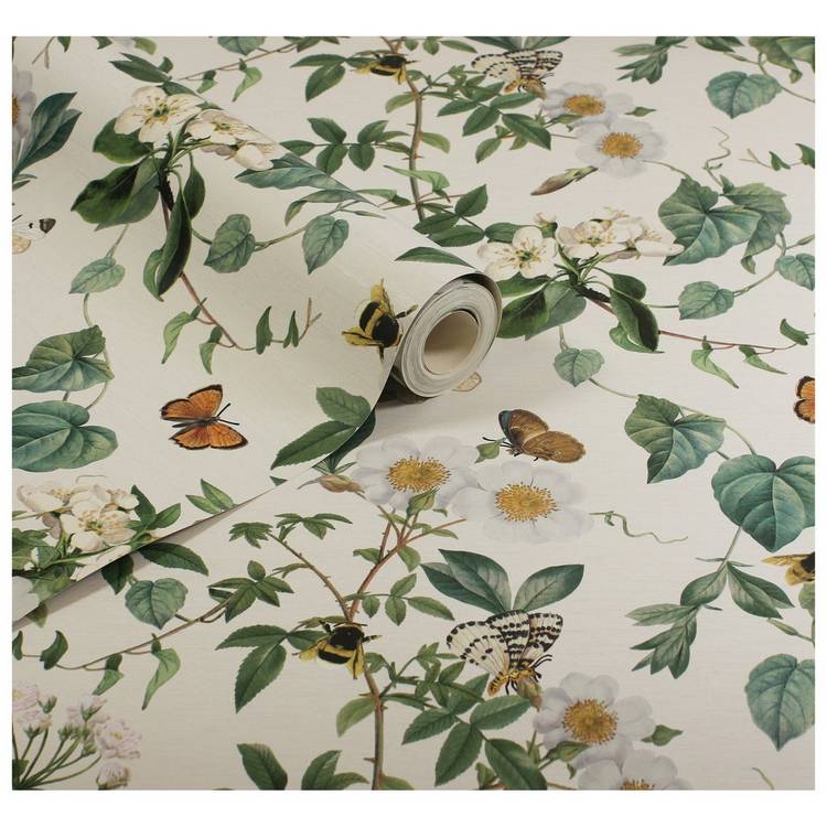 Arthouse Bumblebee Trail Cream wallpaper, imported from the UK