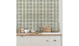Argos Arthouse Check Green Wallpaper- Buy online at McGrocer