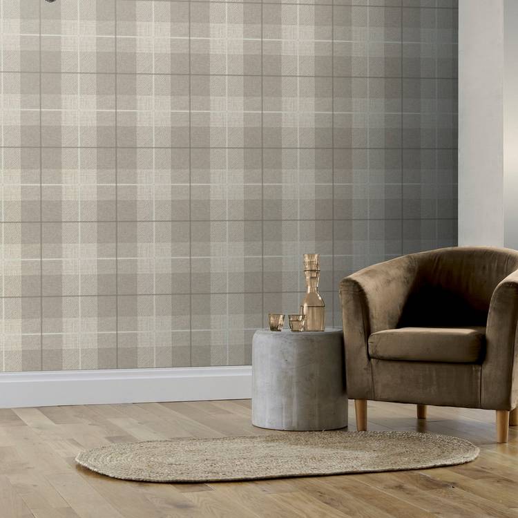 Arthouse Tartan Cream wallpaper 53cm x 10m, UK version