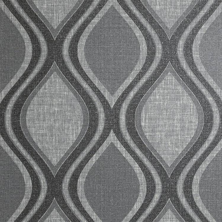 Arthouse Curve Charcoal wallpaper roll, imported from the UK