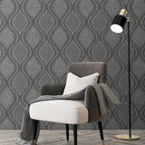 Arthouse Curve Charcoal wallpaper roll, imported from the UK
