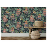 Esselle Home Emperors Garden black multi wallpaper, imported from the UK
