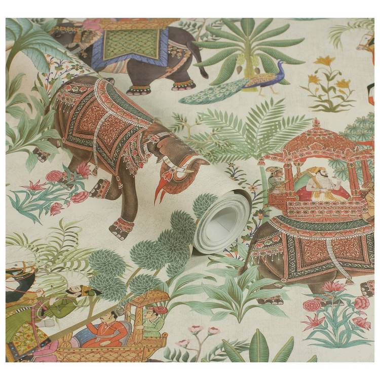 Esselle Home Emperors Garden wallpaper stone multi, imported from the UK