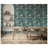 Argos Esselle Home Exotic Pavilion Navy Wallpaper 50cm x 10m- Buy online at McGrocer
