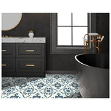 Arthouse blue motif floor tile, UK version