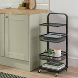 Argos Home adjustable 3 tier kitchen trolley black - British product