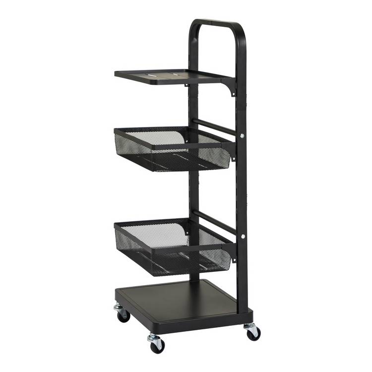 Argos Home adjustable 3 tier kitchen trolley black - British product
