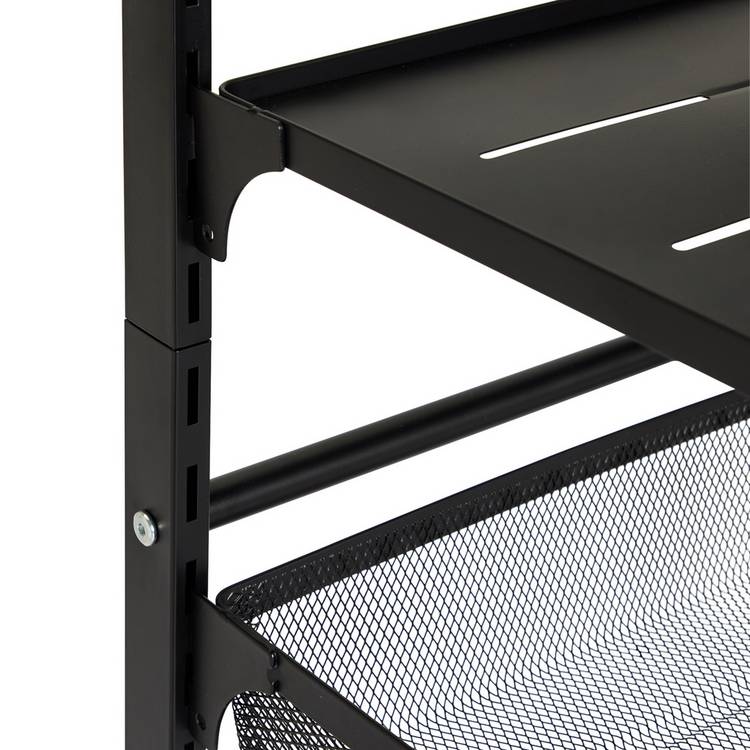 Argos Home adjustable 3 tier kitchen trolley black - British product