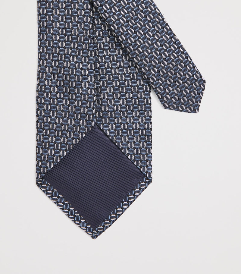 Pal Zileri silk geometric jacquard tie (British brand)