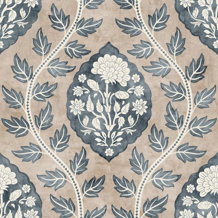 Esselle Home Cartouche Blue wallpaper roll, imported from the UK
