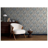 Esselle Home Cartouche Blue wallpaper roll, imported from the UK