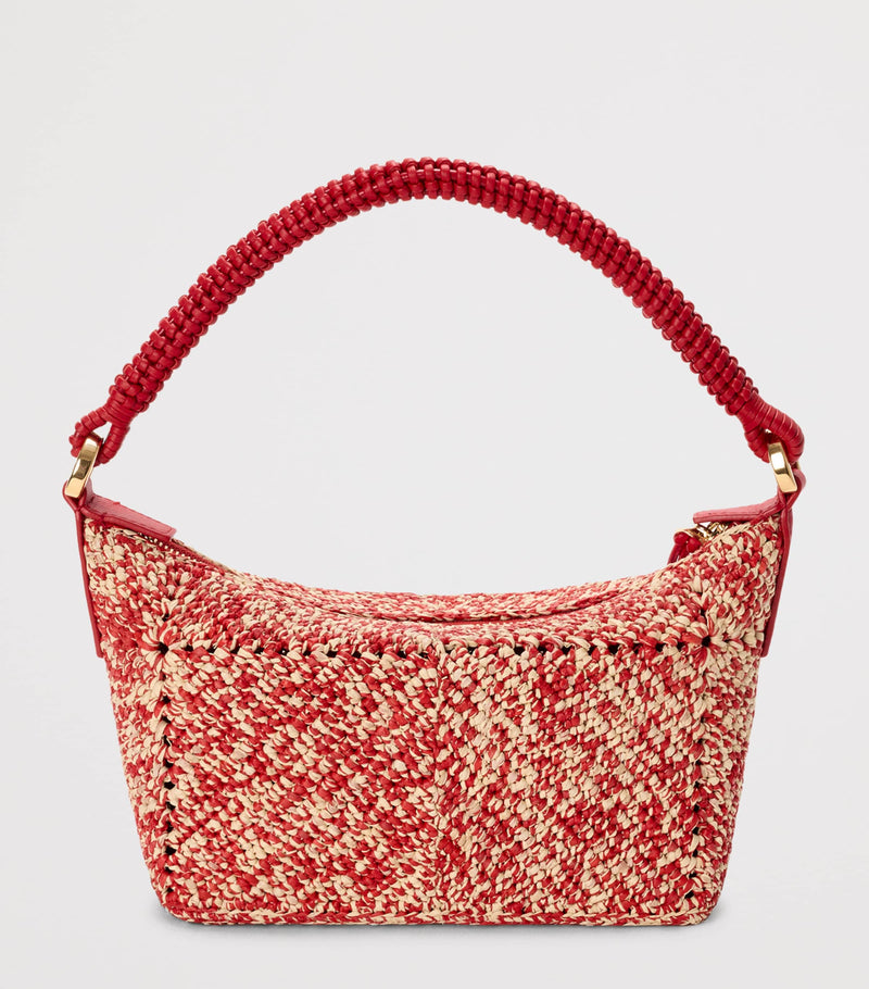 LOEWE x Paula's Ibiza raffia pouch with leather handle, UK version