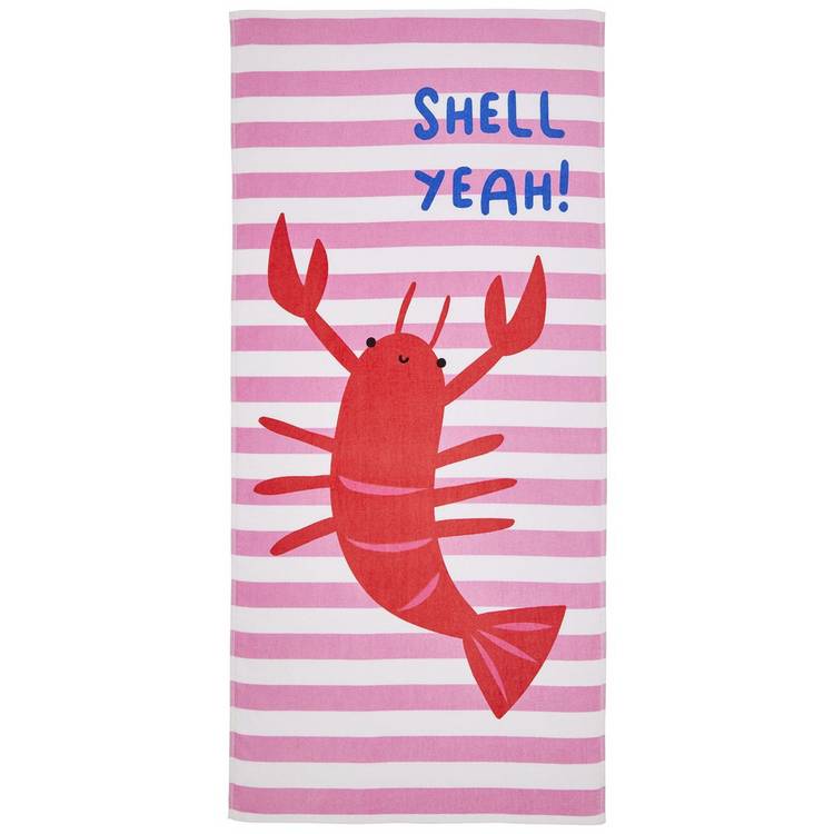 Catherine Lansfield beach towel pink 160x76cm, UK version