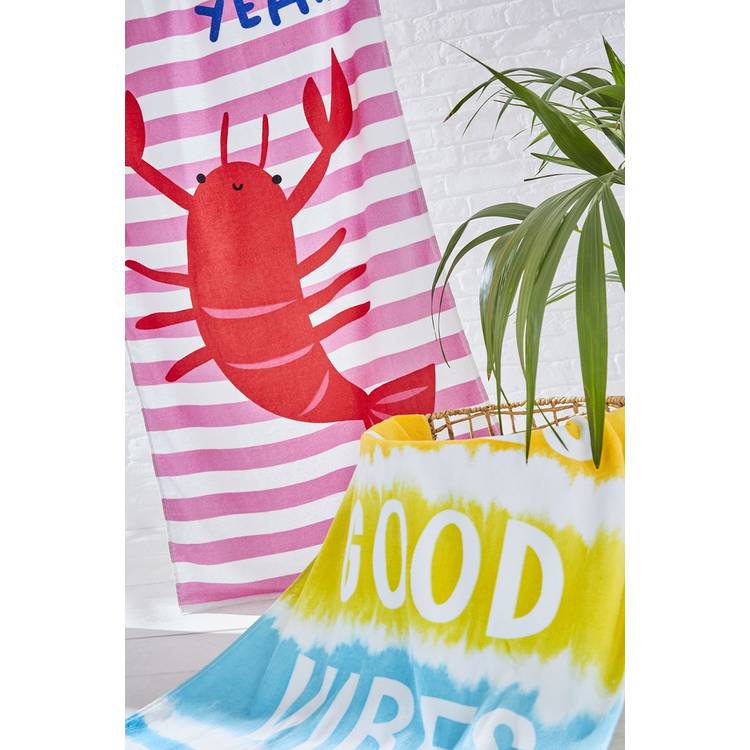 Catherine Lansfield beach towel pink 160x76cm, UK version