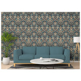 Arthouse folk floral navy wallpaper 53cm x 10.05m, UK version