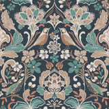 Arthouse folk floral navy wallpaper 53cm x 10.05m, UK version