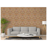Arthouse folk floral ochre wallpaper roll, imported from the UK