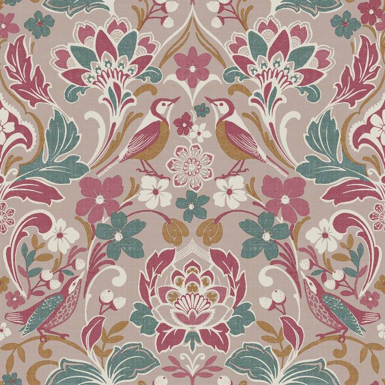 Arthouse Folk Floral Pink Wallpaper roll, imported from the UK
