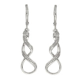 Revere sterling silver diamond twist drop earrings 0.04ct, UK version